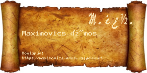 Maximovics Ámos névjegykártya